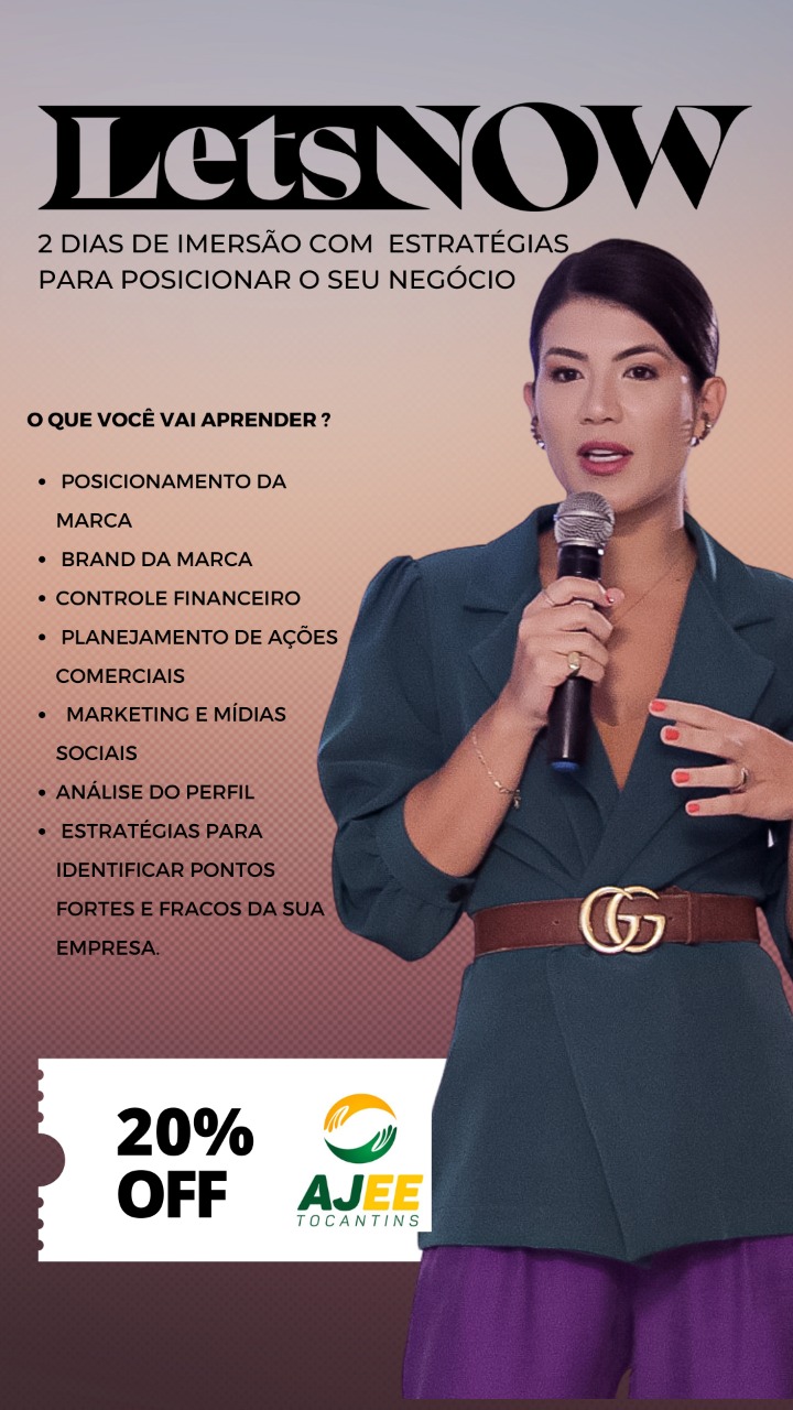 LETSNOW: AJEE Tocantins apoia mentoria imersiva ministrada por Letícia Coelho